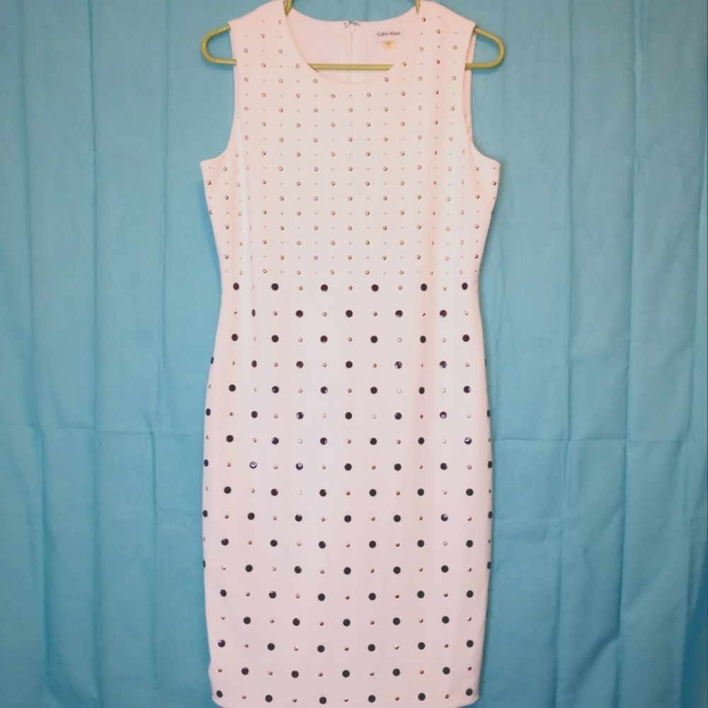 Calvin Klein size 6 cream dress